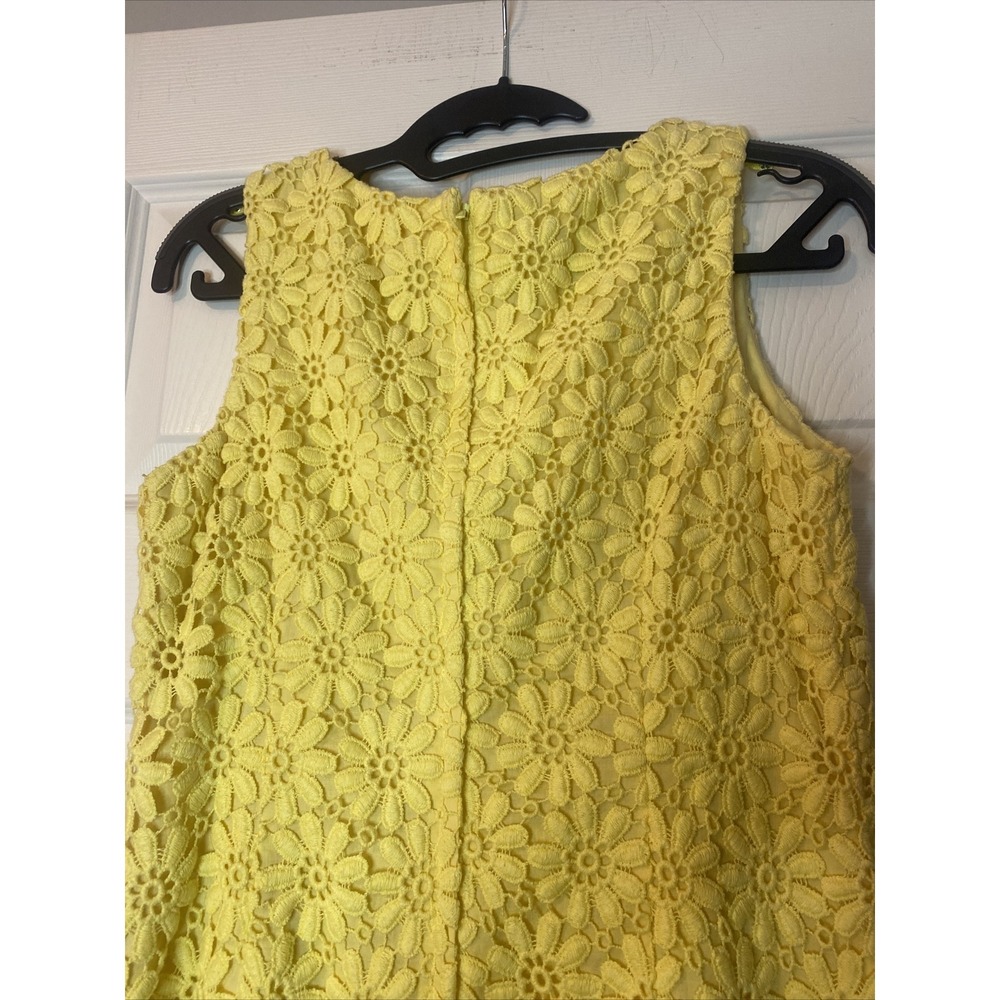 Lilly Pulitzer LELA Floral Daisy Crochet Lace Shift Dress Size 0 Yellow - Picture 6 of 7